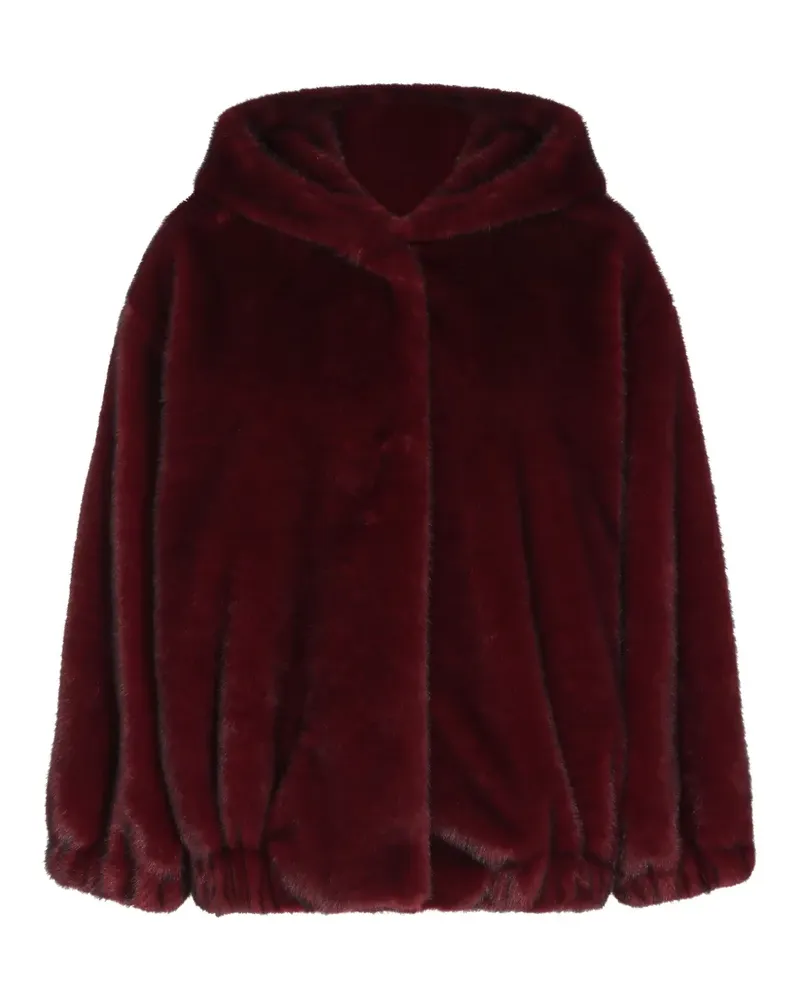 Antonelli Firenze Kapuzenmantel mit Faux Fur - Rot Rot