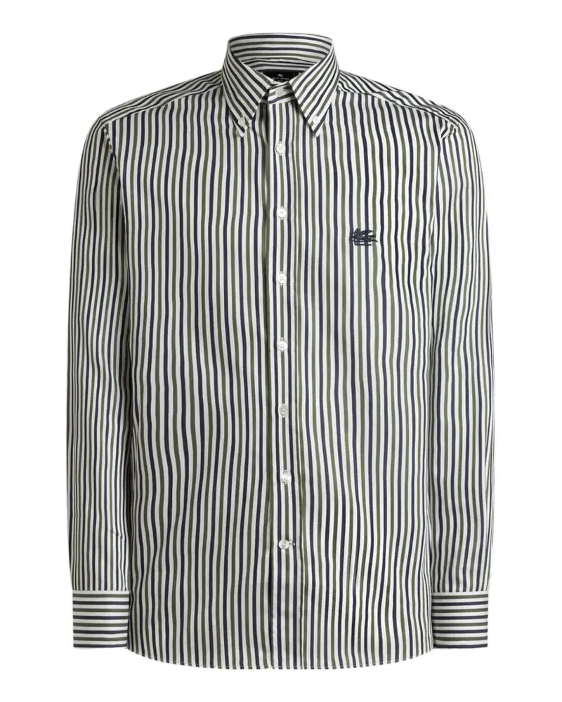 Etro cotton shirt with vertical-stripe pattern - Grün Grün