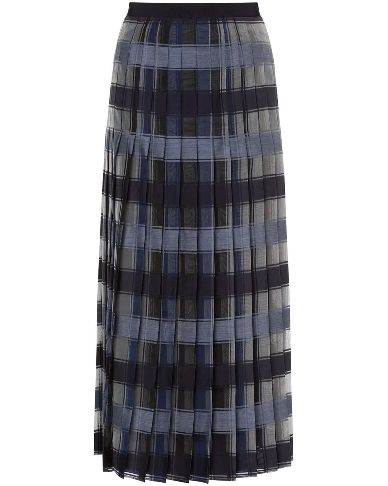 Alberta Ferretti Karierter Faltenrock - Blau Blau