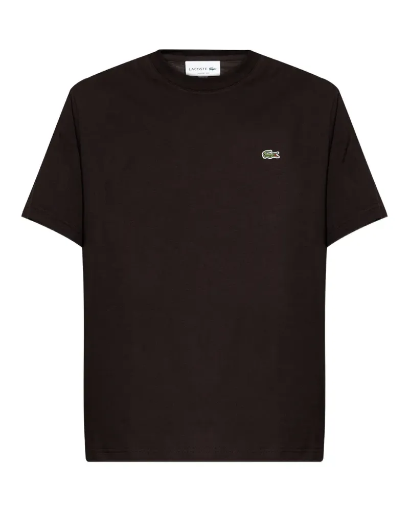 Lacoste T-Shirt mit Logo-Applikation - Schwarz Schwarz