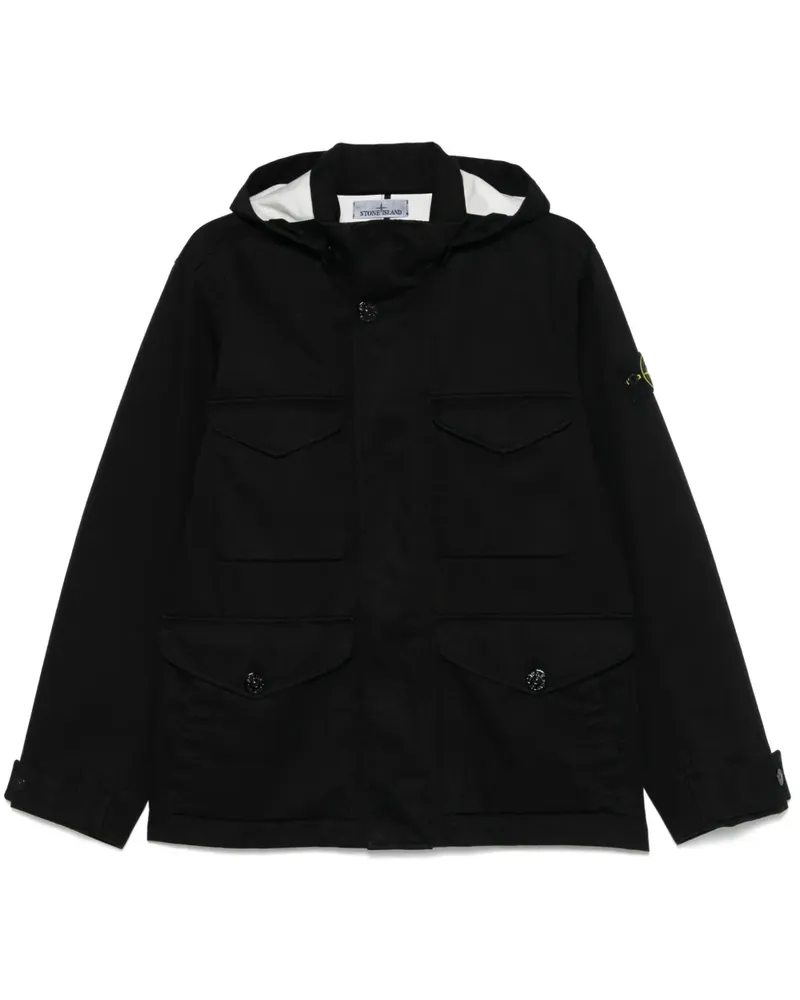 Stone Island Raso Gommato Jacke - Schwarz Schwarz