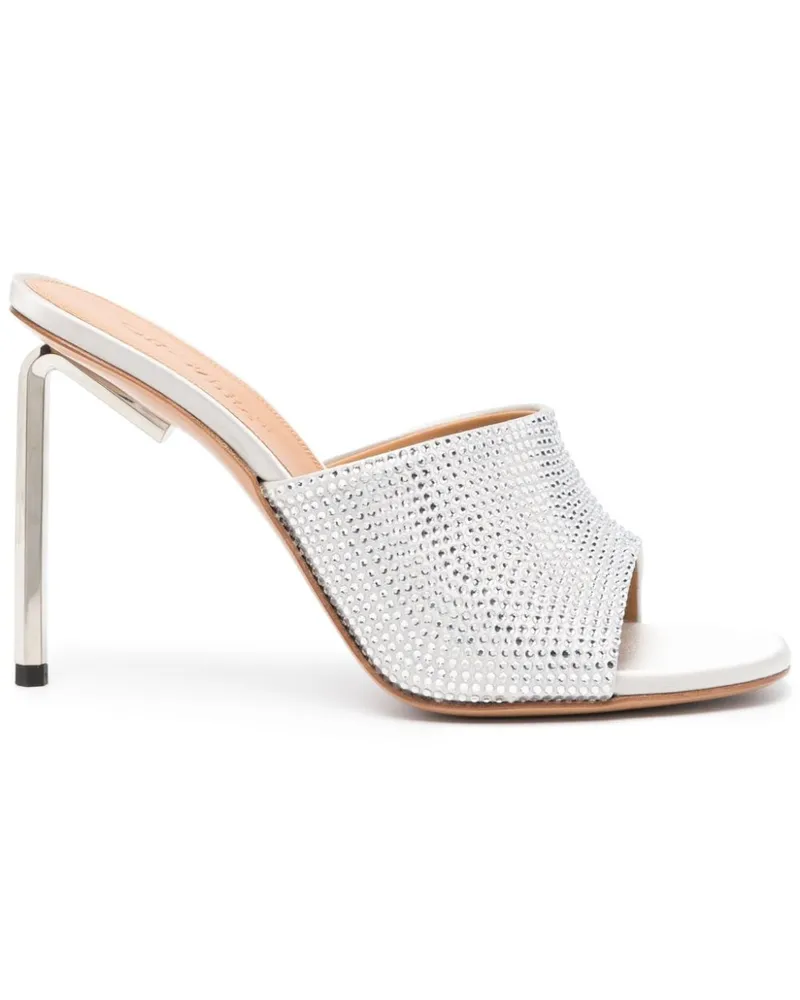 OFF-WHITE Allen Pantoletten mit Kristallen 100mm - Grau Grau