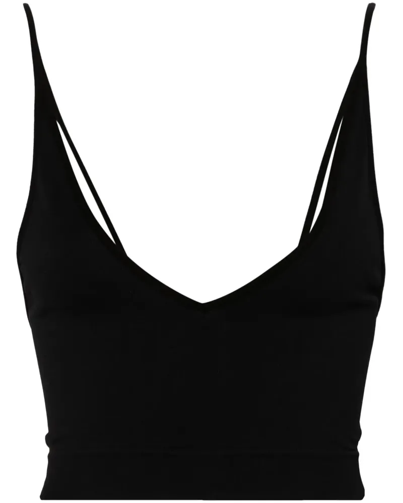 Rick Owens Cropped-Top mit V-Ausschnitt - Schwarz Schwarz