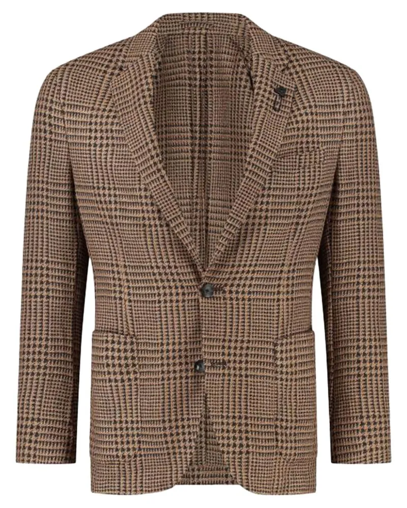 LARDINI Einreihiges Sakko mit Brosche - Braun Braun
