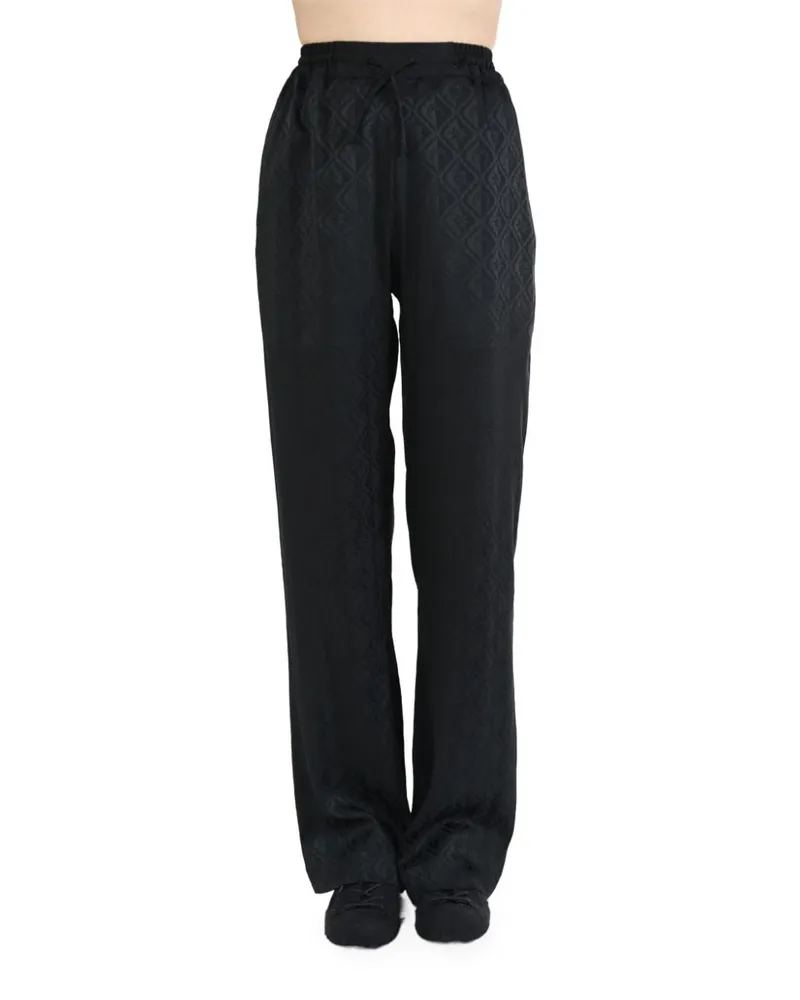 Marine Serre moon-print flared trousers - Schwarz Schwarz