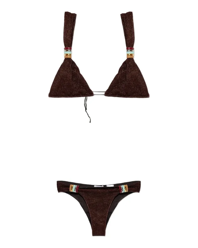 Oséree ring-detail triangle bikini - Braun Braun
