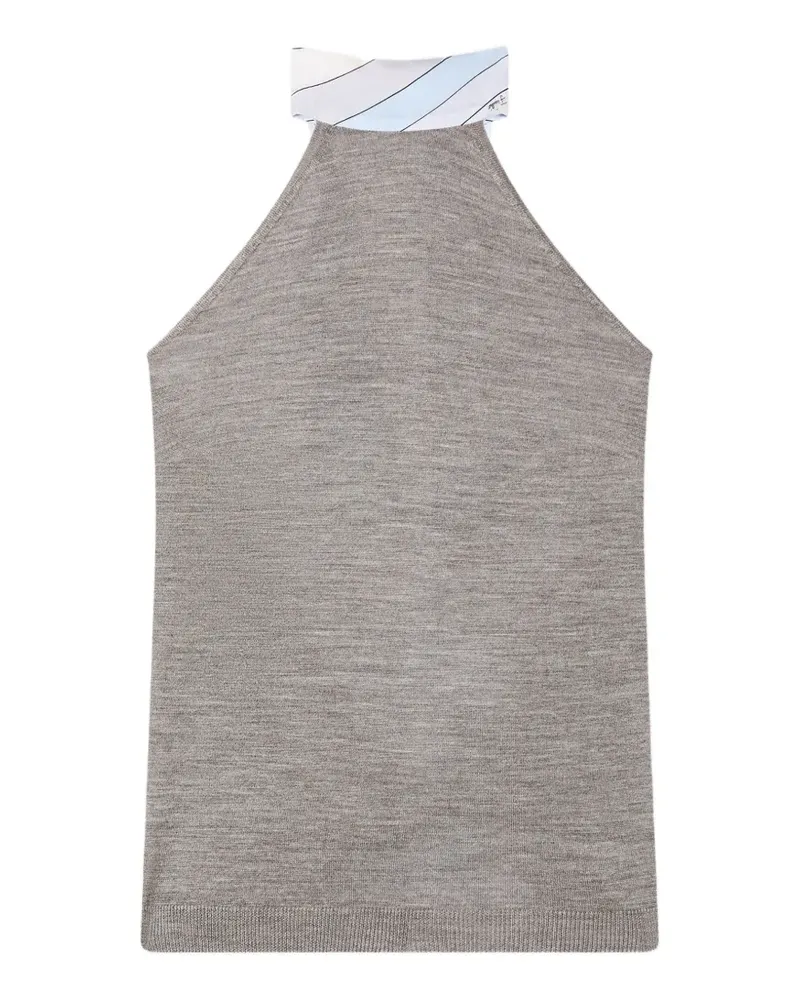 Emilio Pucci Oberteil aus Wolle mit Schal - Grau Grau