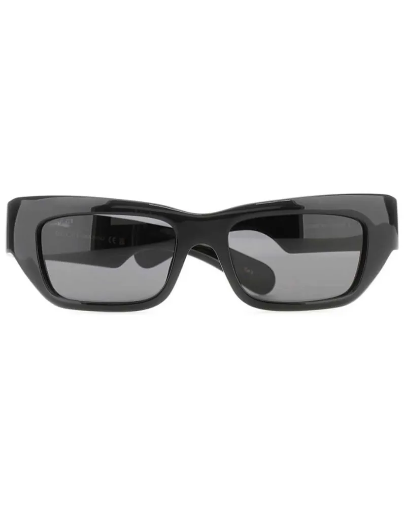 Gucci Sonnenbrille mit eckigem Gestell - Schwarz Schwarz