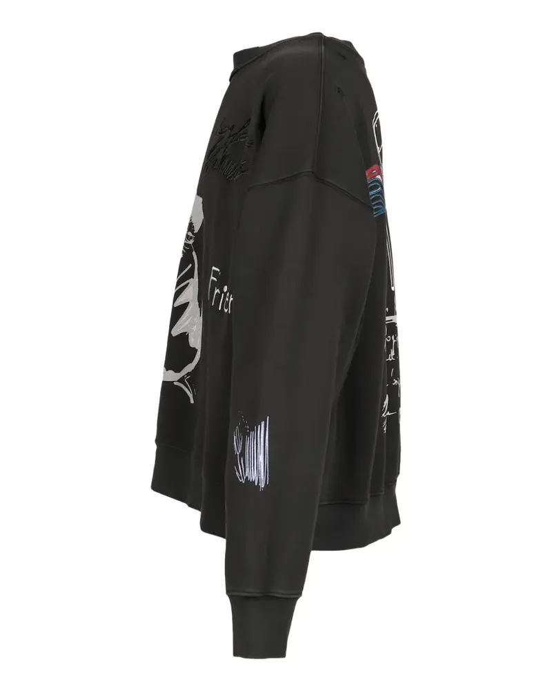 Song For The Mute distressed graphic-print sweatshirt - Schwarz Schwarz