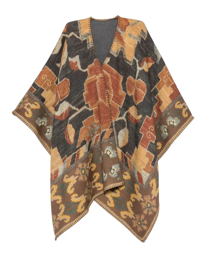 Pierre-Louis Mascia Pancake Cape mit abstraktem Muster - Braun Braun