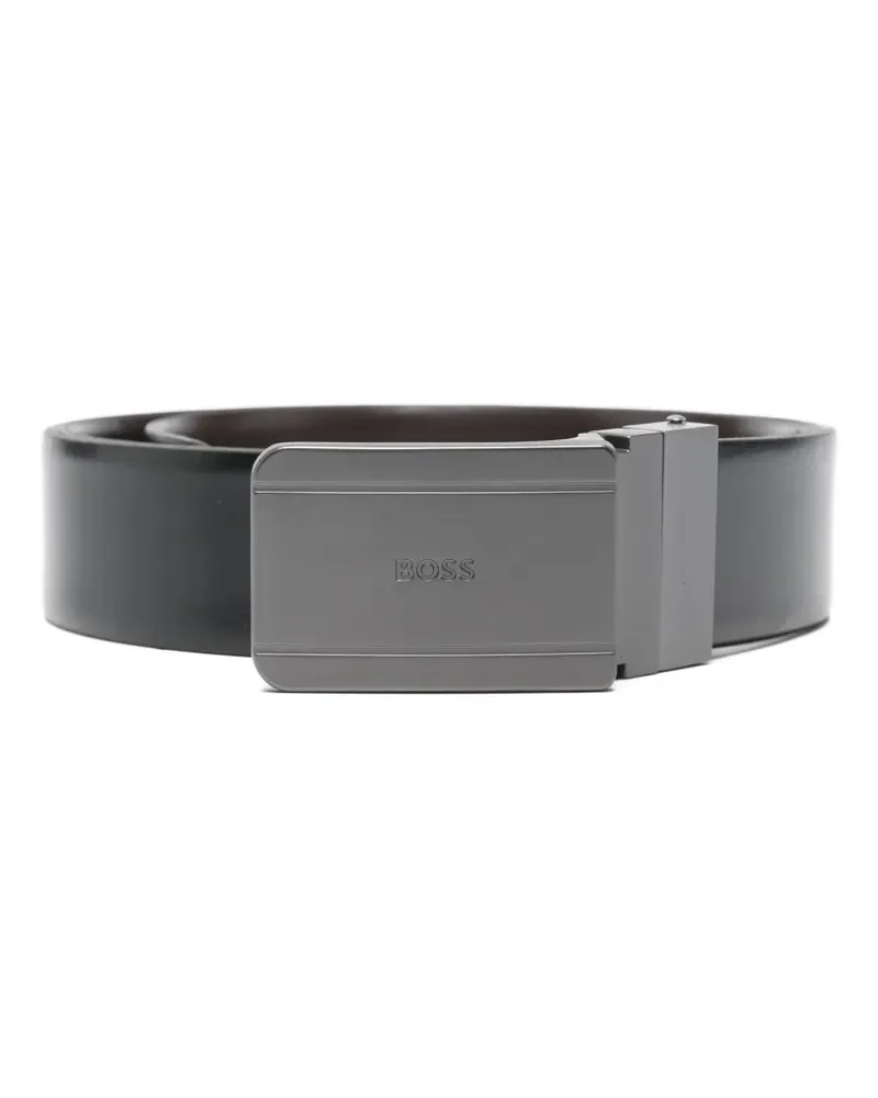 HUGO BOSS logo leather belt - Schwarz Schwarz