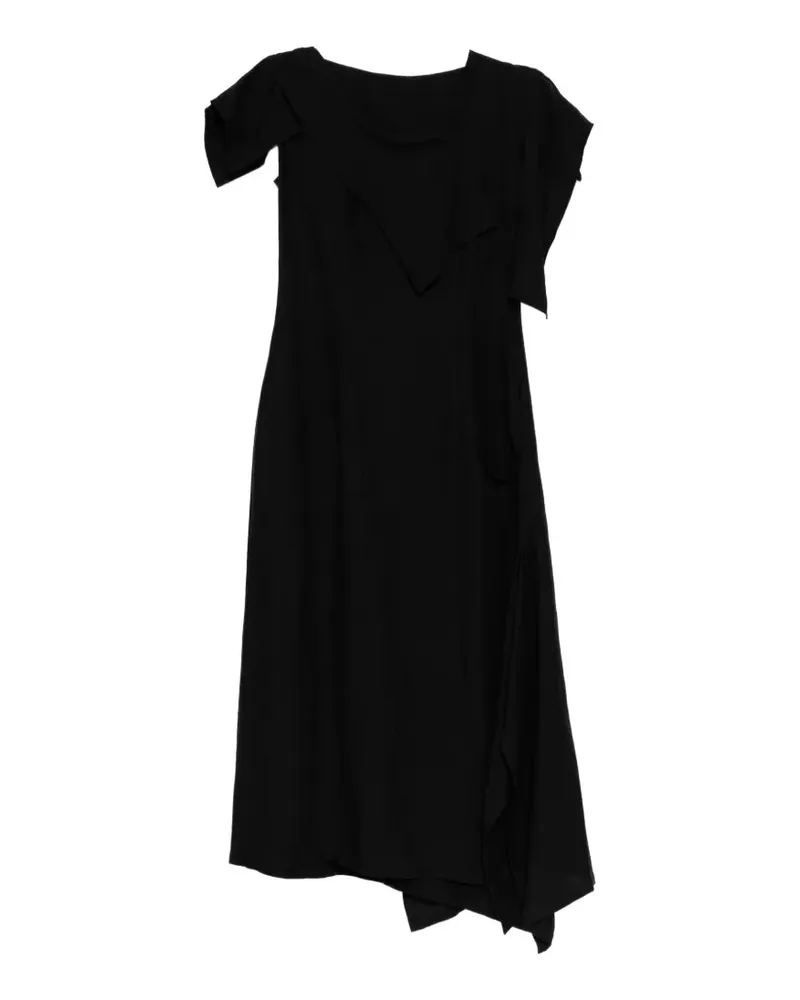 Yohji Yamamoto Kleid mit Pattenkragen - Schwarz Schwarz