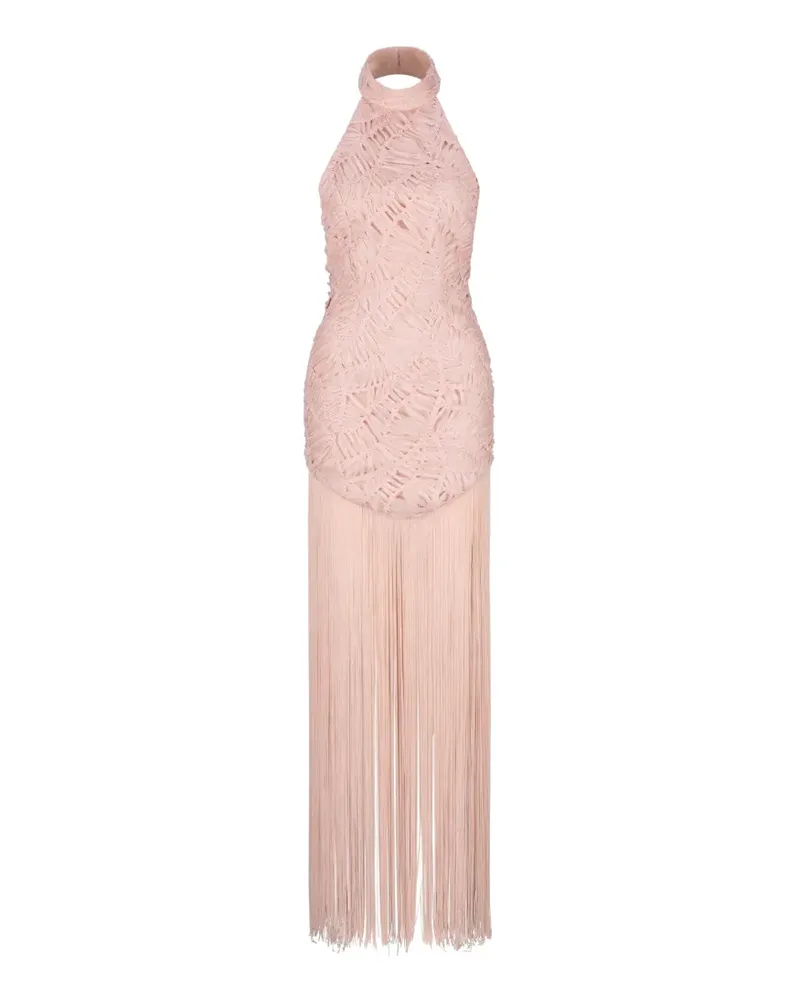 Atoir Elle fringed textured-finish maxi dress - Rosa Rosa