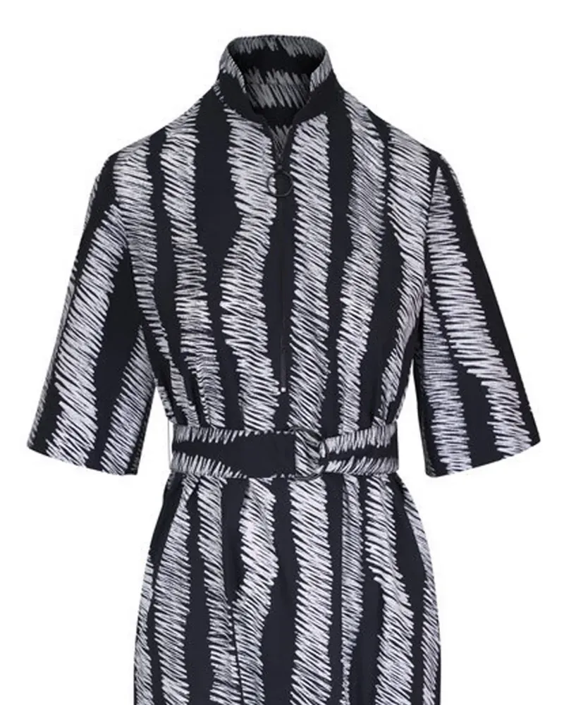Akris belted printed midi shirt dress - Schwarz Schwarz