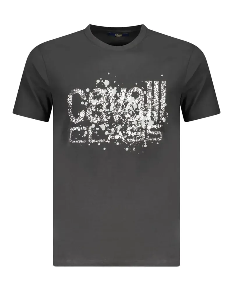 Roberto Cavalli splatter-print logo t-shirt - Grau Grau