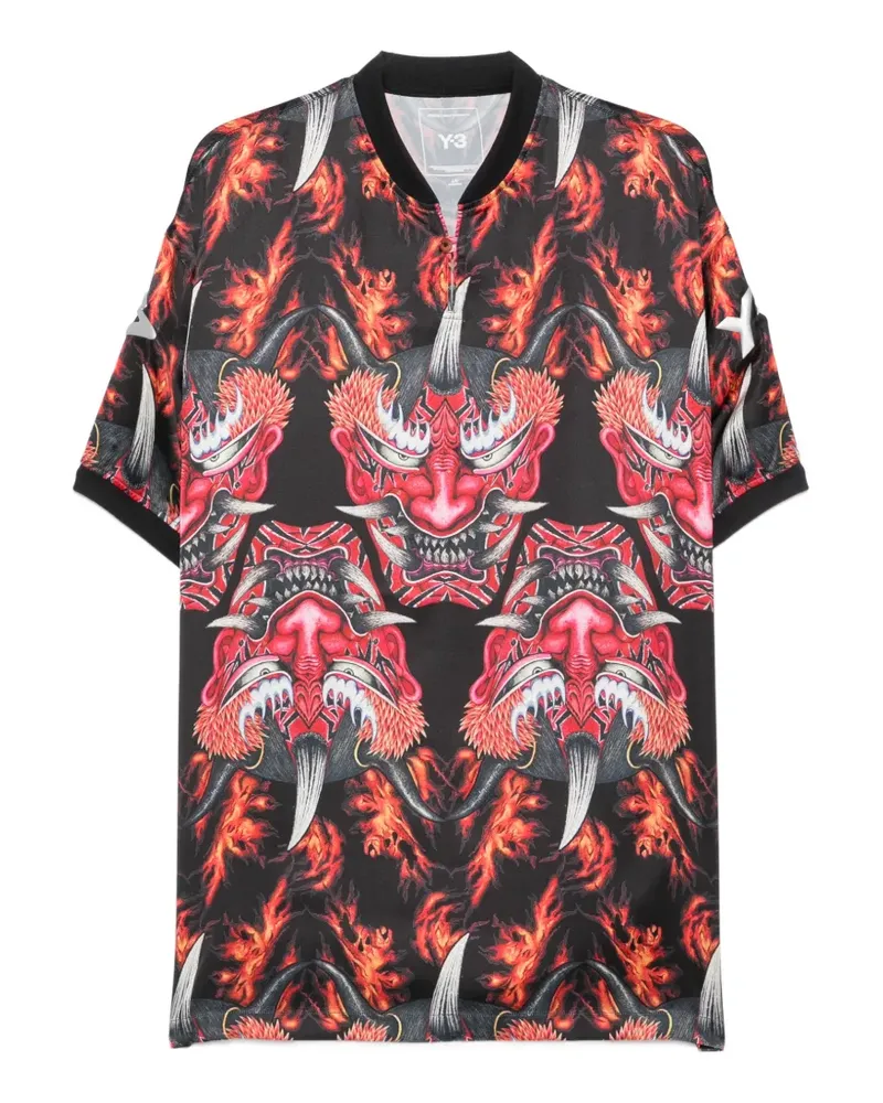 Y-3 graphic-print short-sleeve top - Schwarz Schwarz