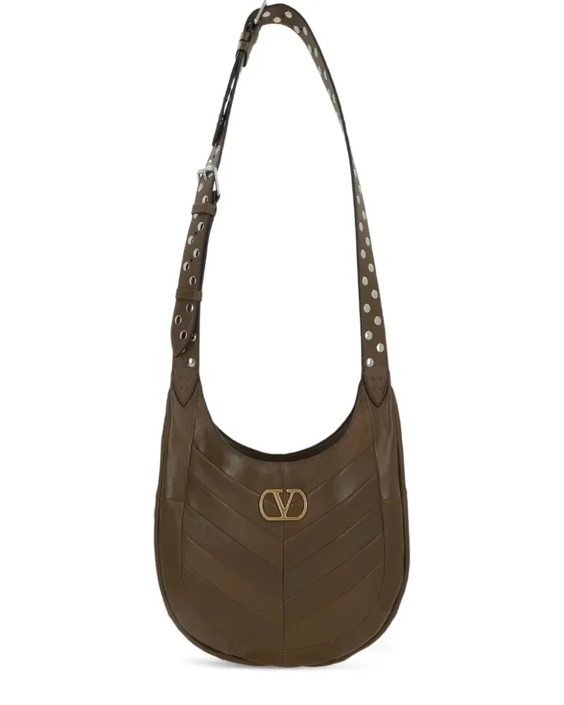 Valentino Garavani Kleine Schultertasche mit Logo-Schild - Grün Grün