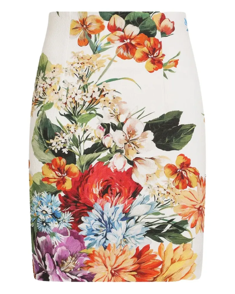 Dolce & Gabbana Minikleid mit Blumen-Print - Weiß Weiß