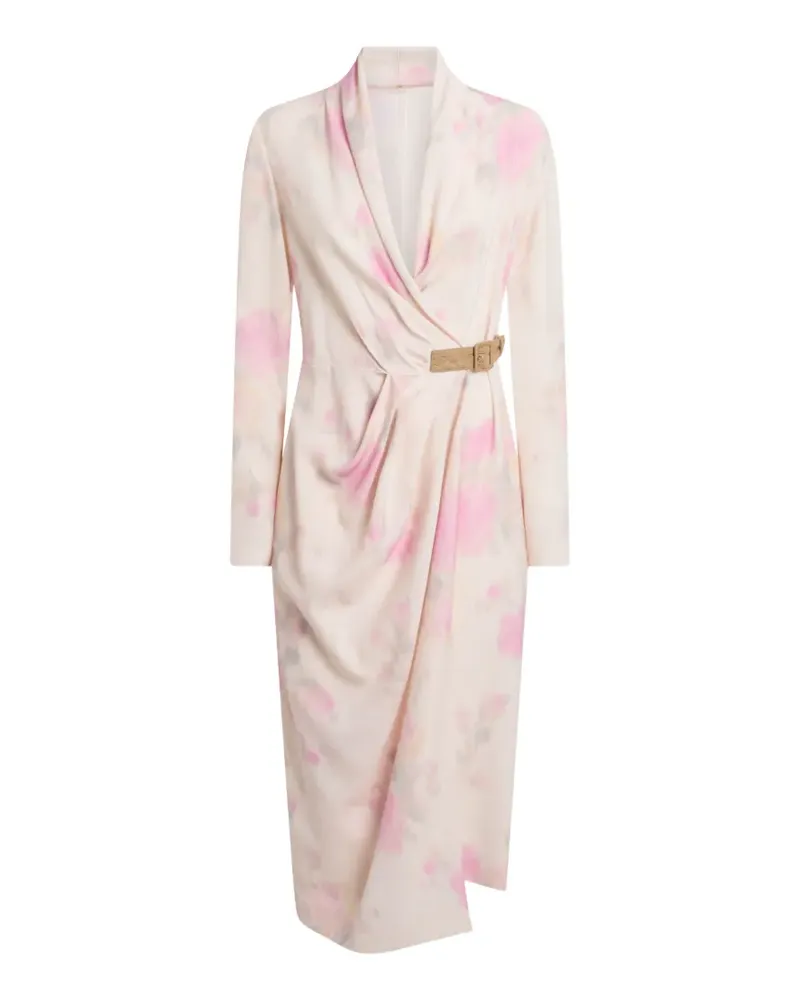 Moschino floral-print belted midi dress - Rosa Rosa