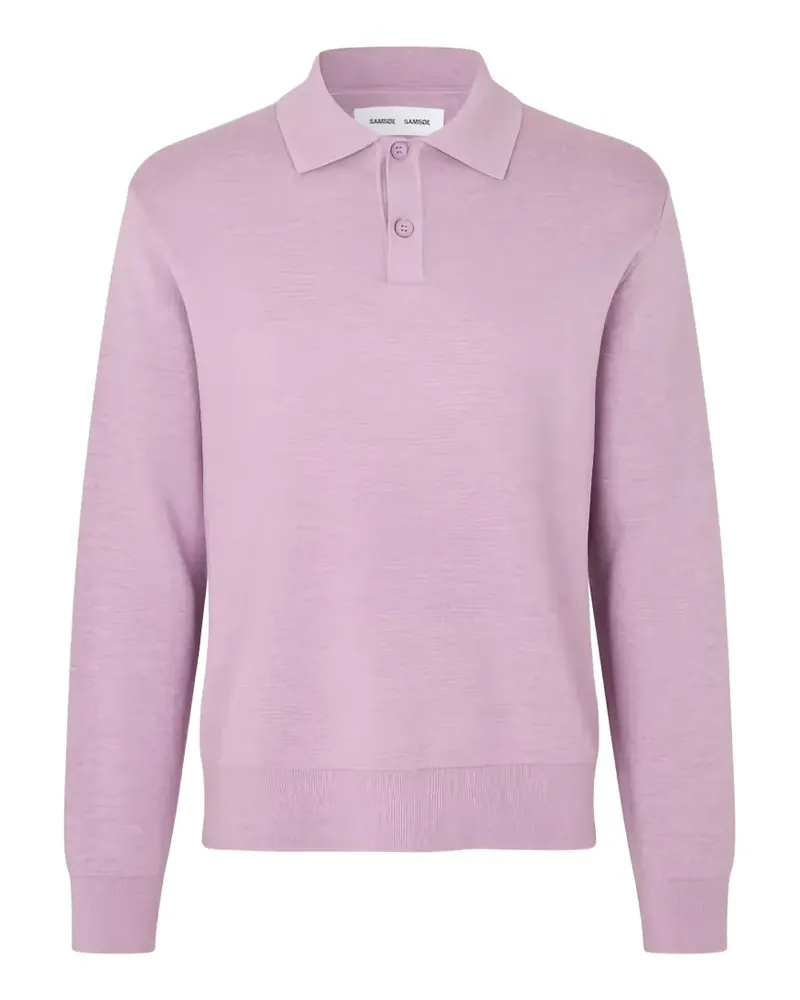 Samsøe & Samsøe Langärmeliges Sanino Poloshirt - Violett Violett