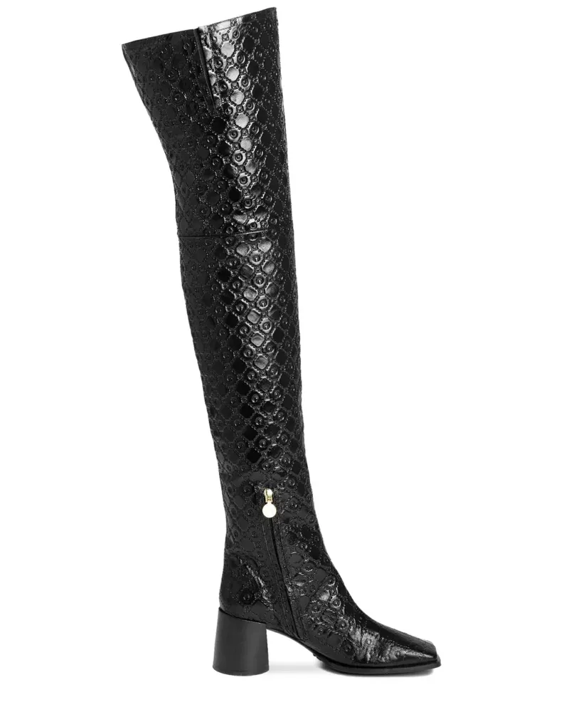 Marine Serre Stiefel mit Monogramm 65mm - Schwarz Schwarz