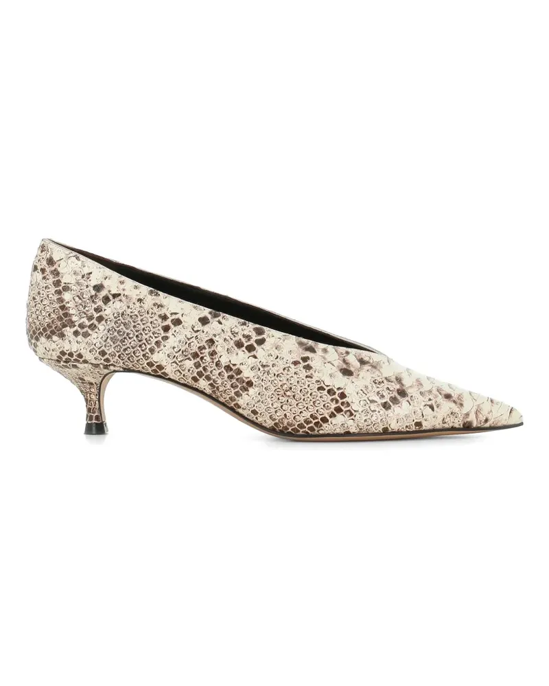 Le Monde Béryl snakeskin-effect pointed-leather pumps - Nude Nude