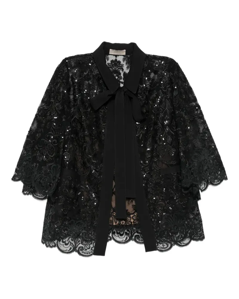 Elie Saab Top mit Pailletten - Schwarz Schwarz