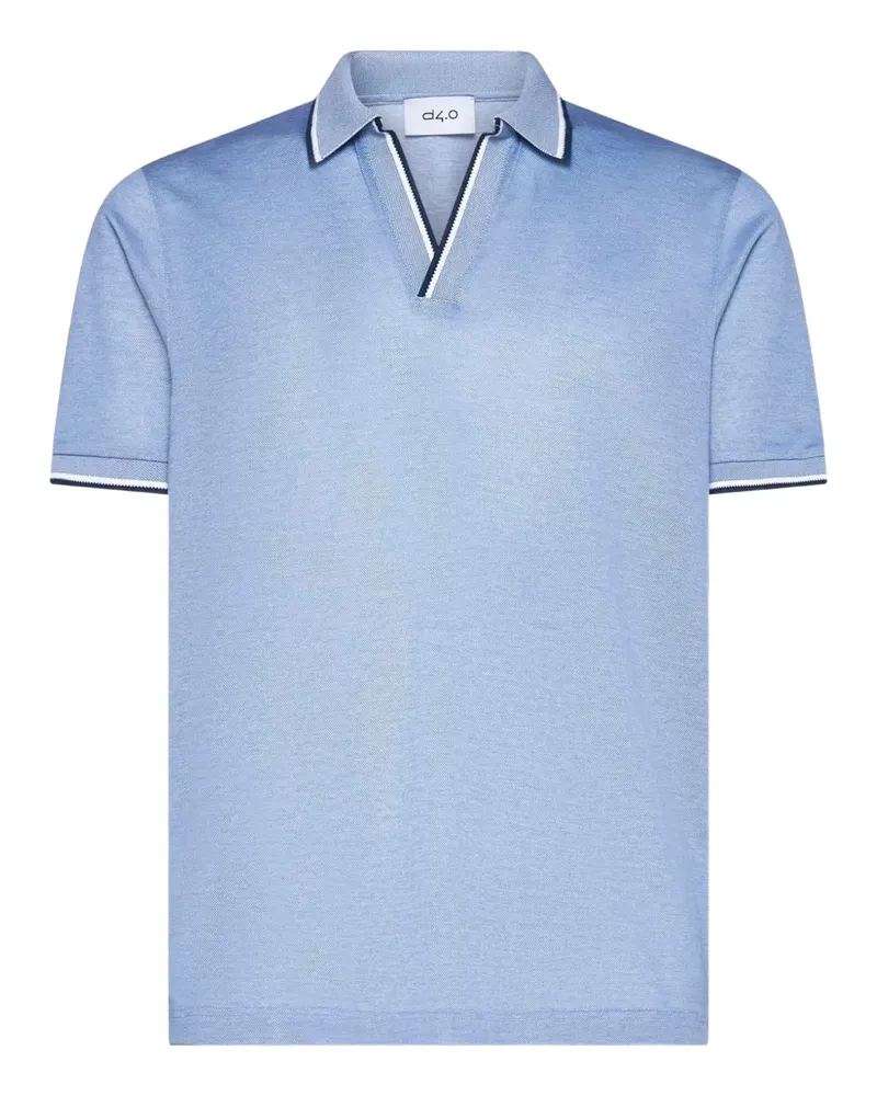 D4.0 Poloshirt mit Kontrastdetail - Blau Blau