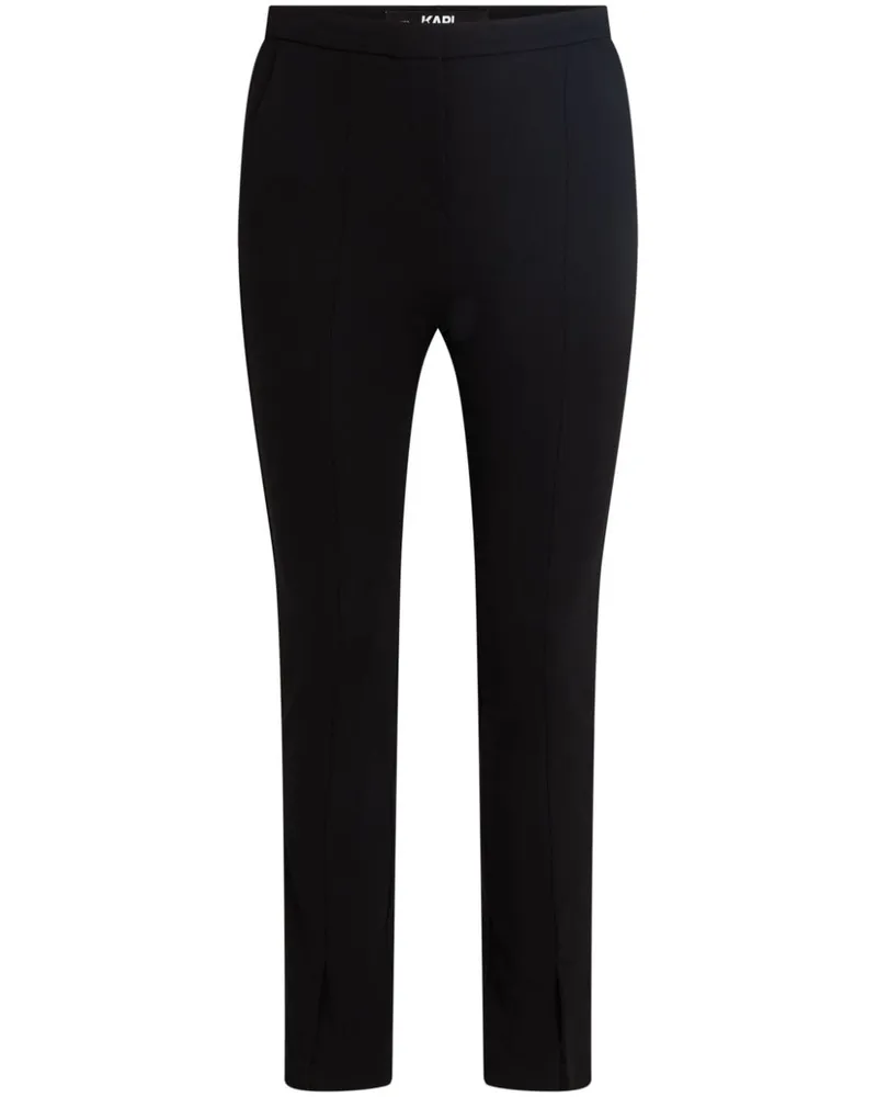 Karl Lagerfeld Straight-Leg-Hose mit Logo - Schwarz Schwarz