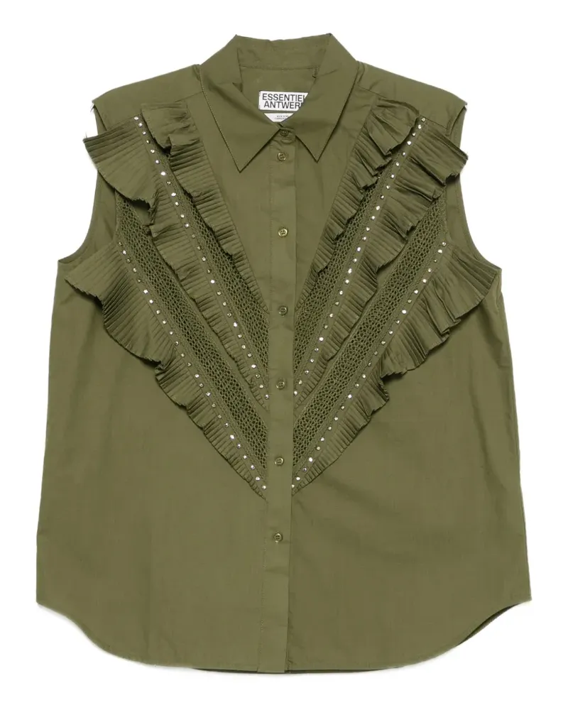 Essentiel ruffled sleeveless shirt - Grün Grün