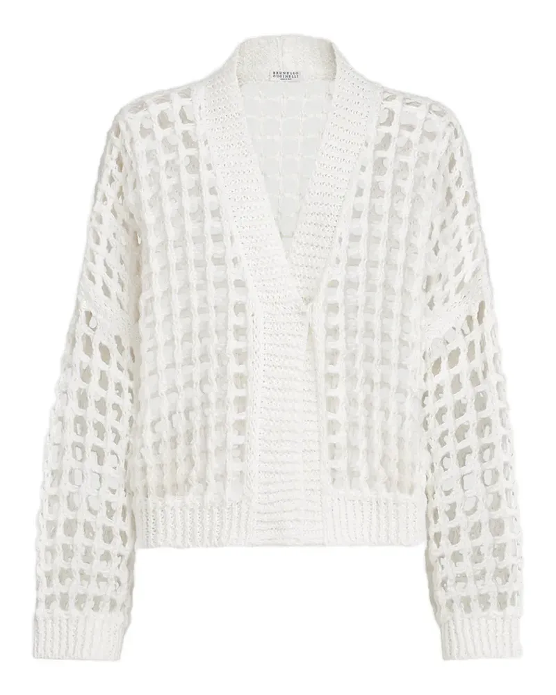 Brunello Cucinelli Netzjacke aus Jute und Baumwolle - Weiß Weiß