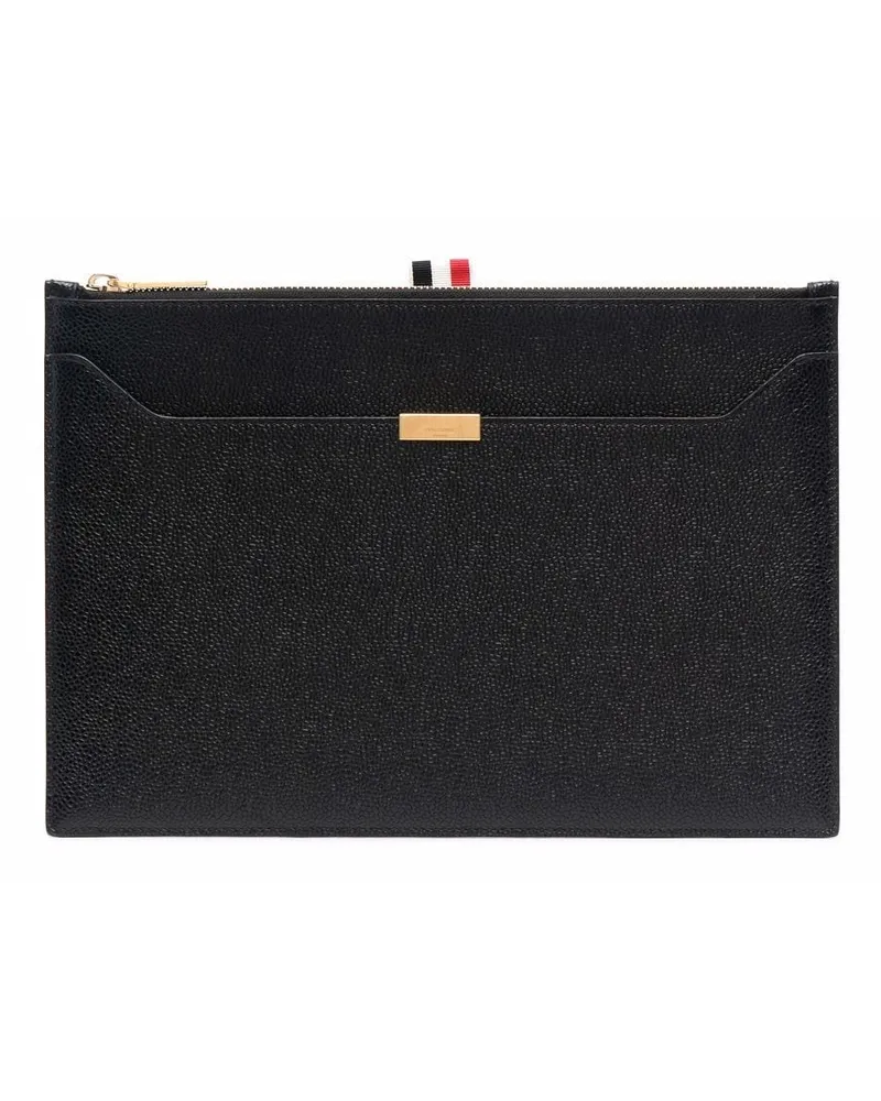 Thom Browne Kleine Clutch mit Reißverschluss - Schwarz Schwarz