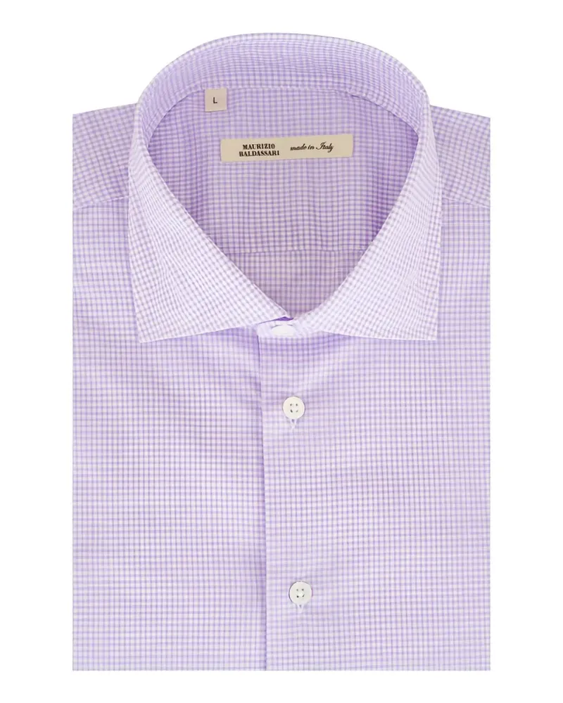 Maurizio Baldassari check-pattern cotton shirt - Violett Violett