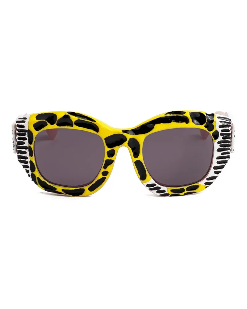 KUBORAUM B2 Pop-Grotesque square-frame sunglasses - Gelb Gelb