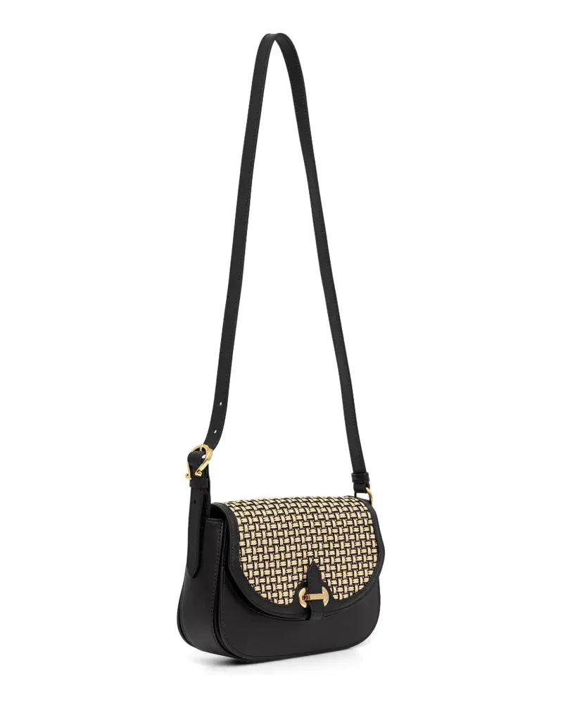 Pollini woven-panel cross-body bag - Schwarz Schwarz