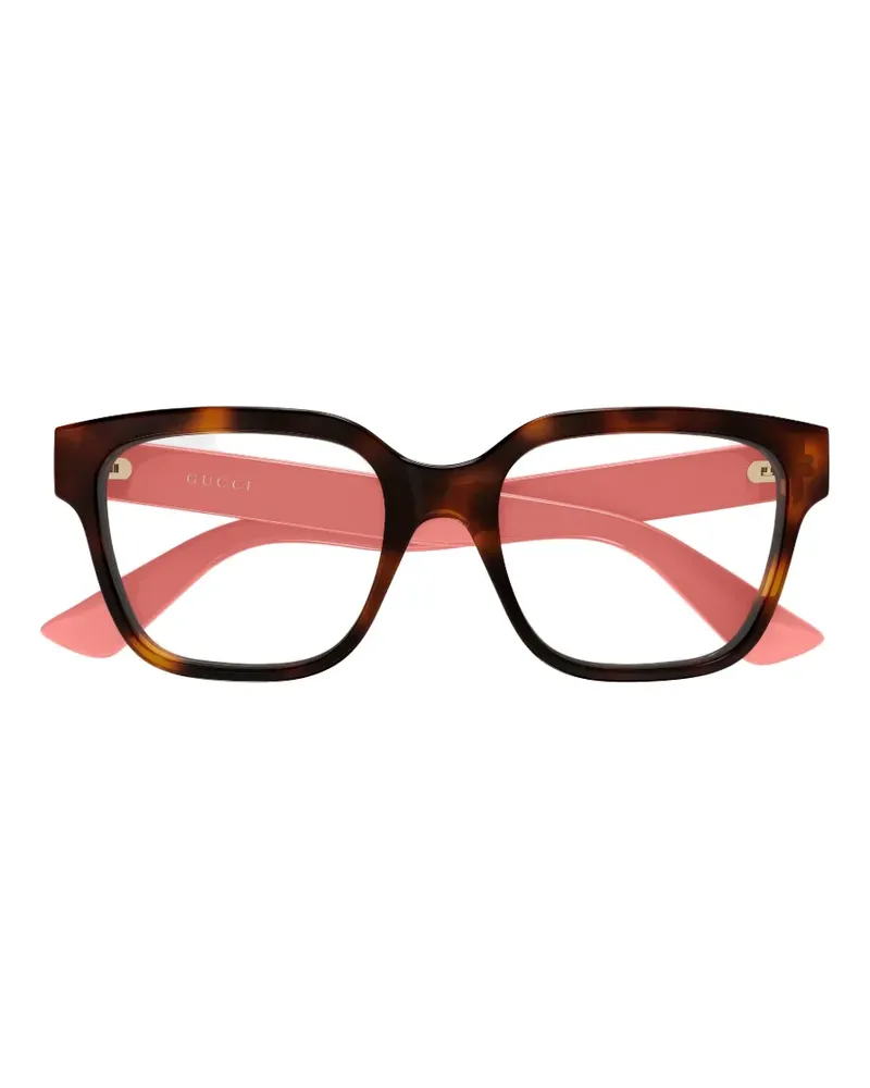 Gucci Brille mit eckigem Gestell - Braun Braun
