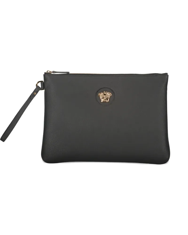 Versace Clutch mit Medusa-Kopf - Schwarz Schwarz