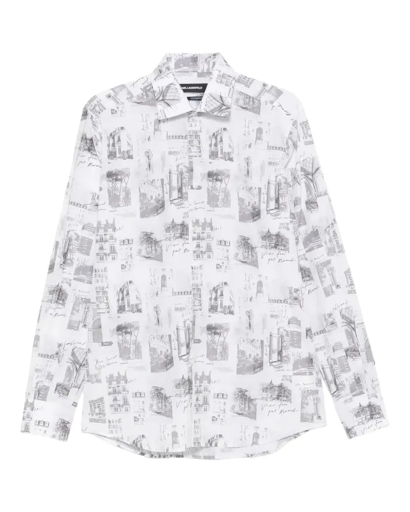 Karl Lagerfeld T-Shirt mit Paris-Print - Weiß Weiß