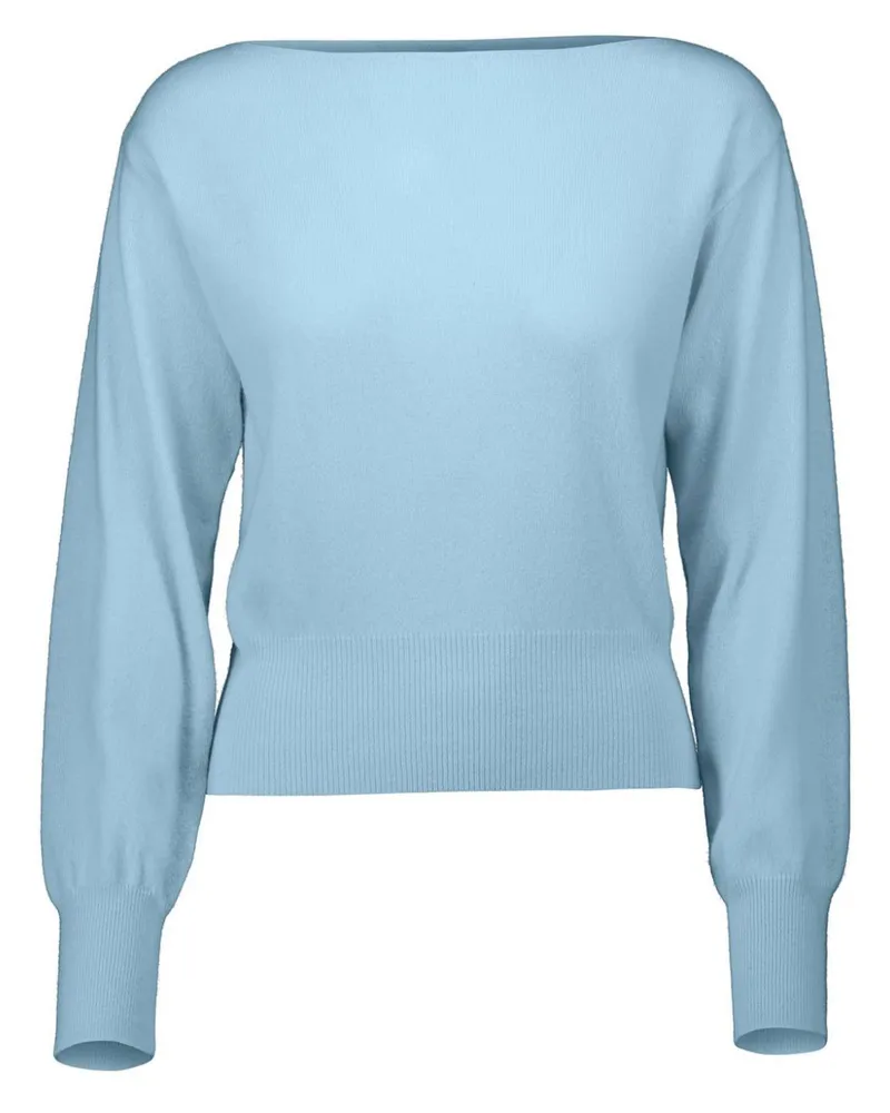 ALLUDE Pullover mit U-Boot-Ausschnitt - Blau Blau