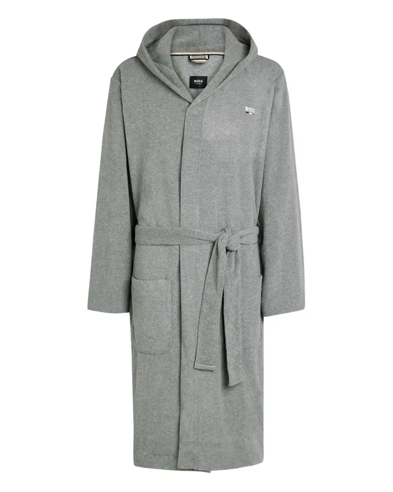 HUGO BOSS hood-detail robe - Grau Grau