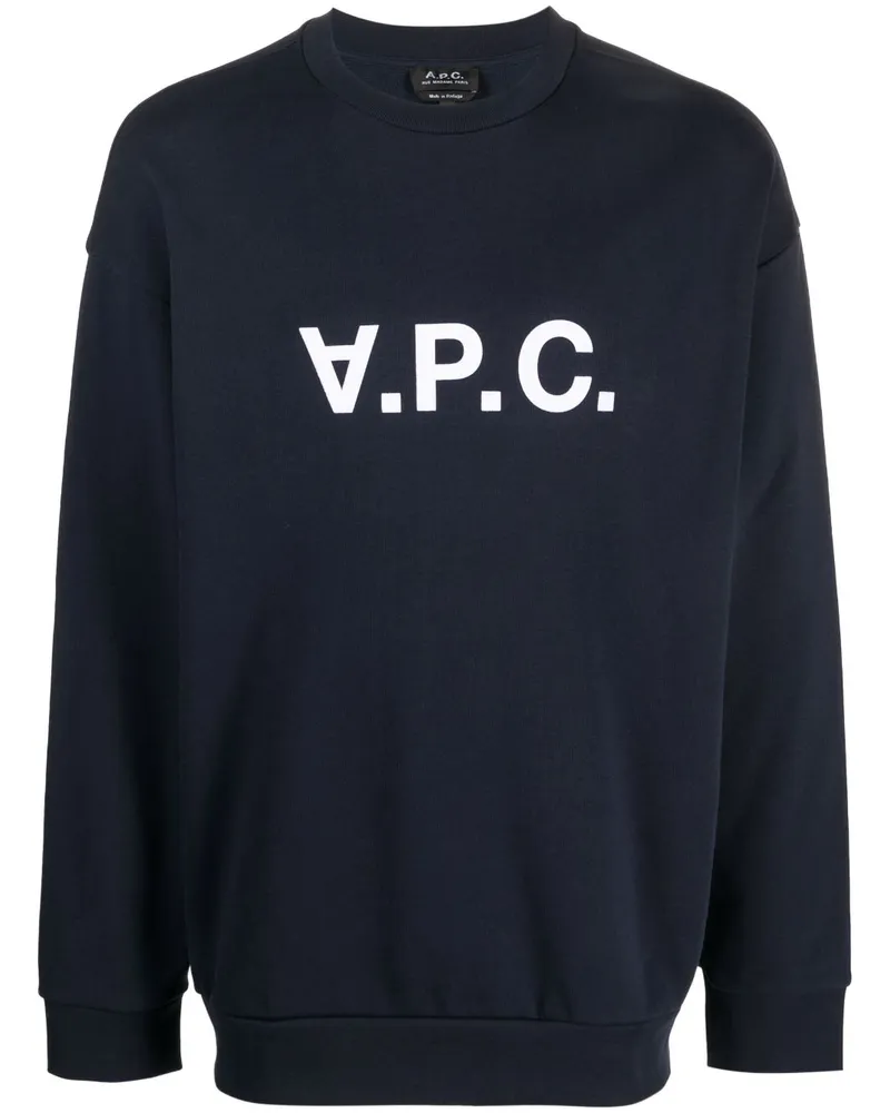 A.P.C. T-Shirt aus Bio-Baumwolle mit Logo - Blau Blau