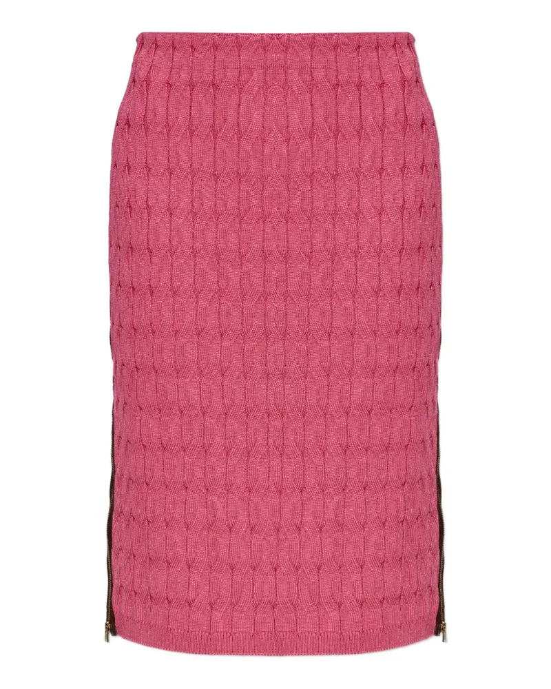 Fendi cable-knit side-zip skirt - Rosa Rosa