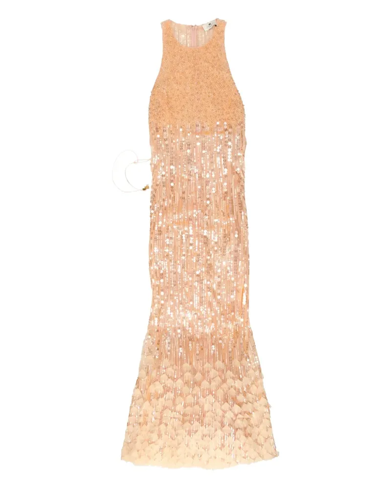 Elisabetta Franchi Abendkleid mit Paillettenverzierung - Nude Nude