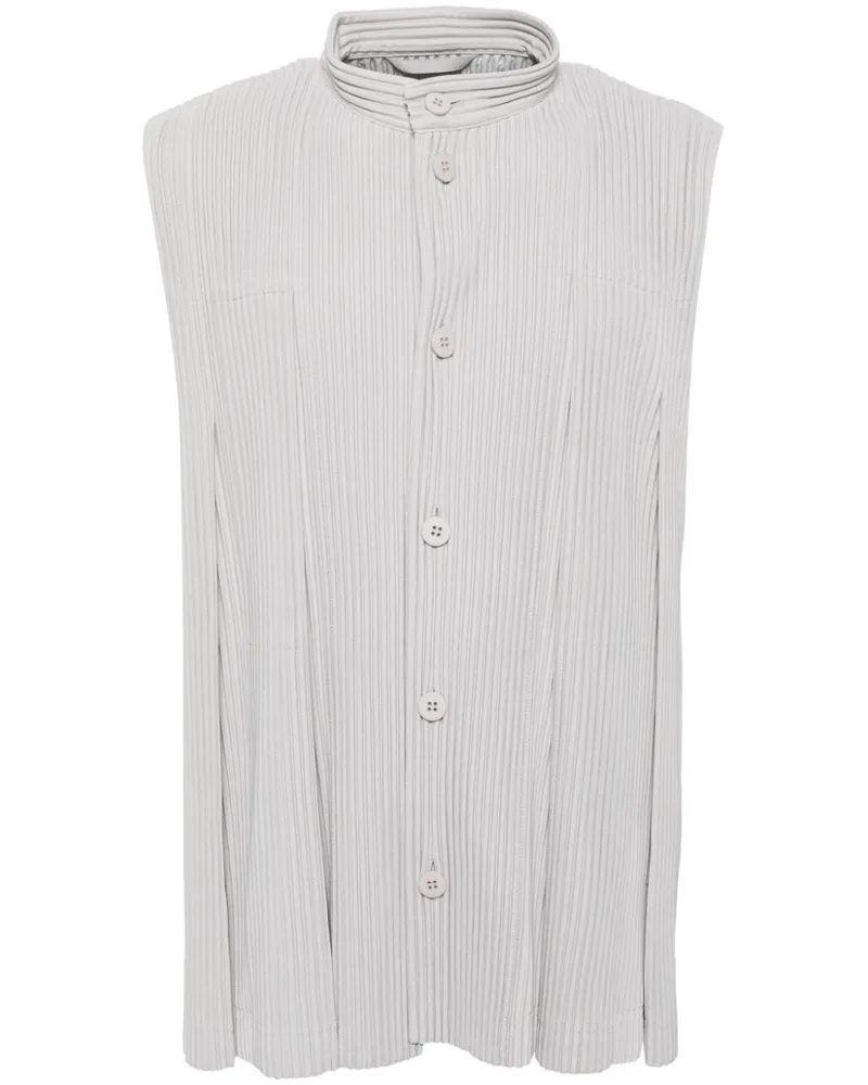 Issey Miyake Weste mit Falten - Grau Grau