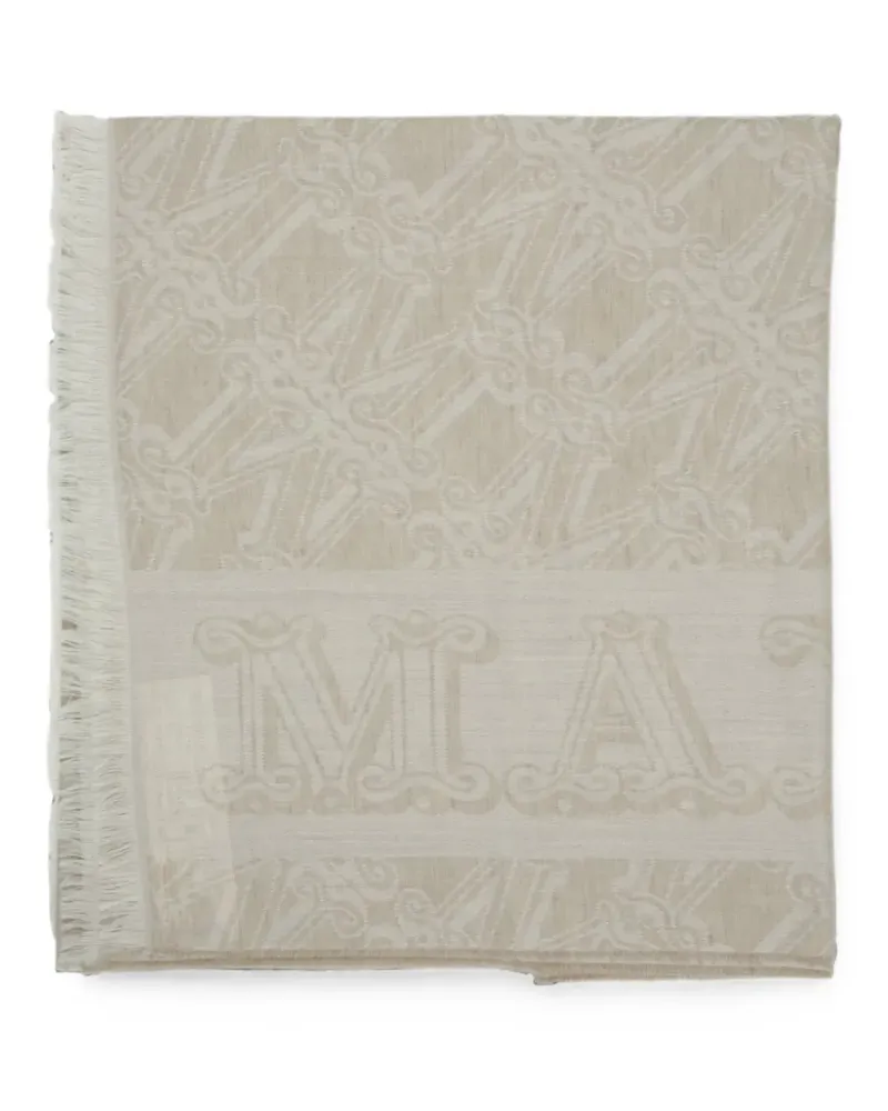 Max Mara Jacquard-Schal mit Monogramm - Nude Nude