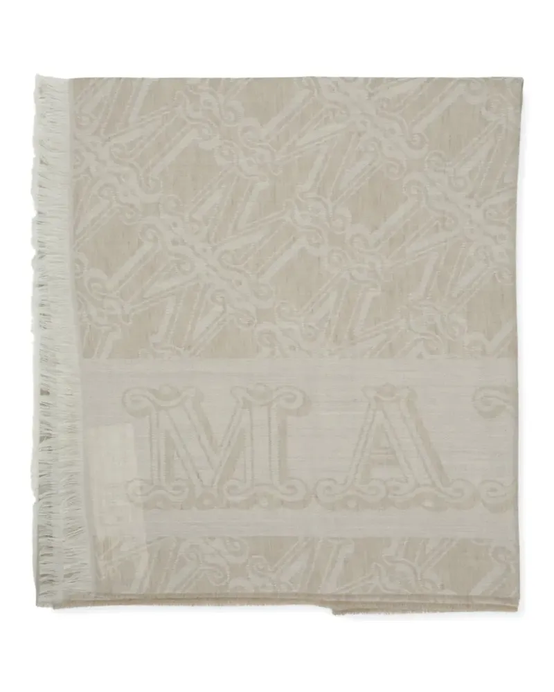 Max Mara monogram-jacquard fringed scarf - 002 002
