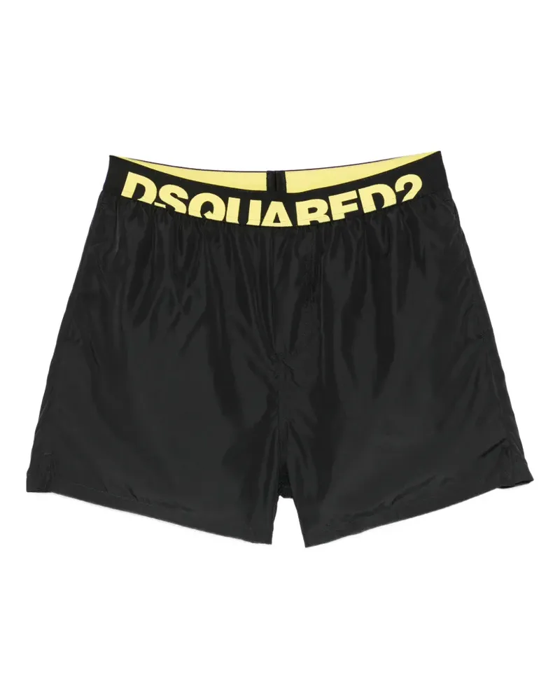 Dsquared2 Badeshorts mit Logo-Bund - Schwarz Schwarz