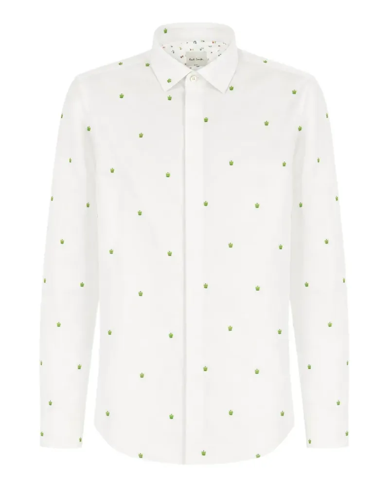 Paul Smith apple-print poplin shirt - Weiß Weiß