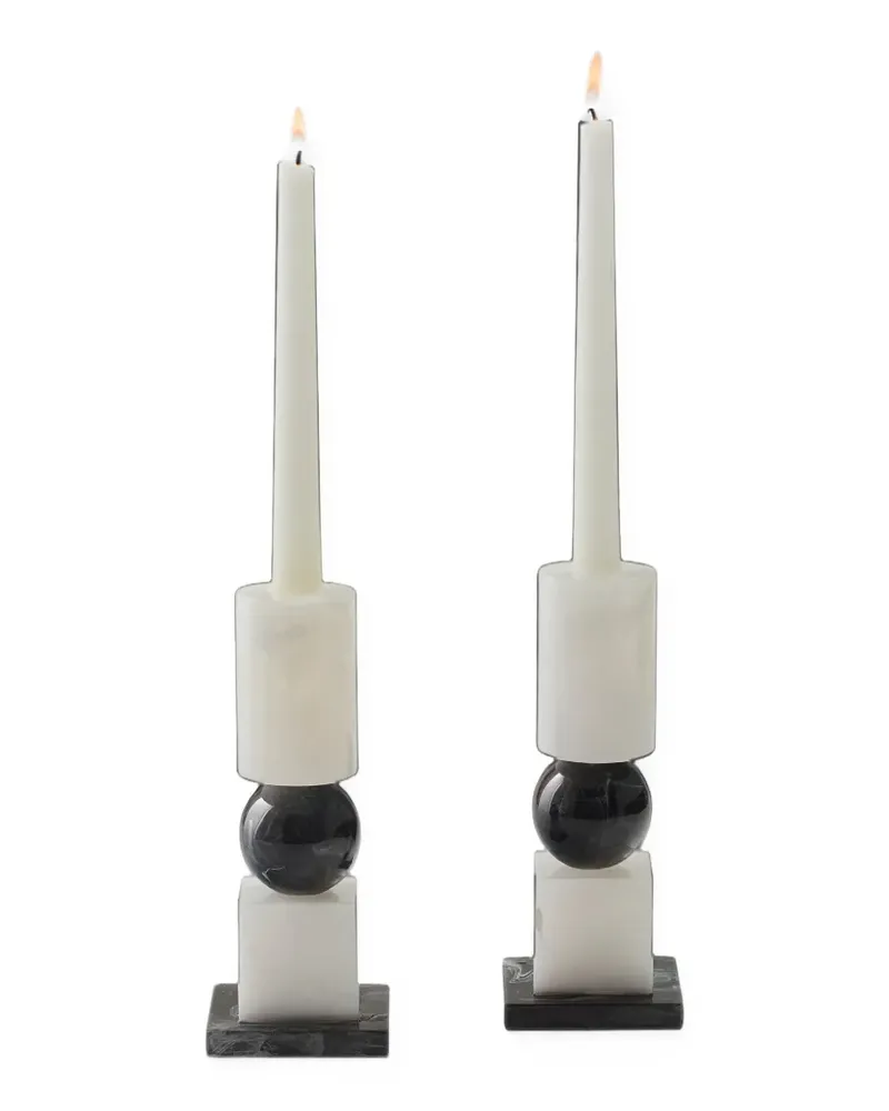 Jonathan Adler Como Kerzenhalter (2er-Set) - Weiß Weiß