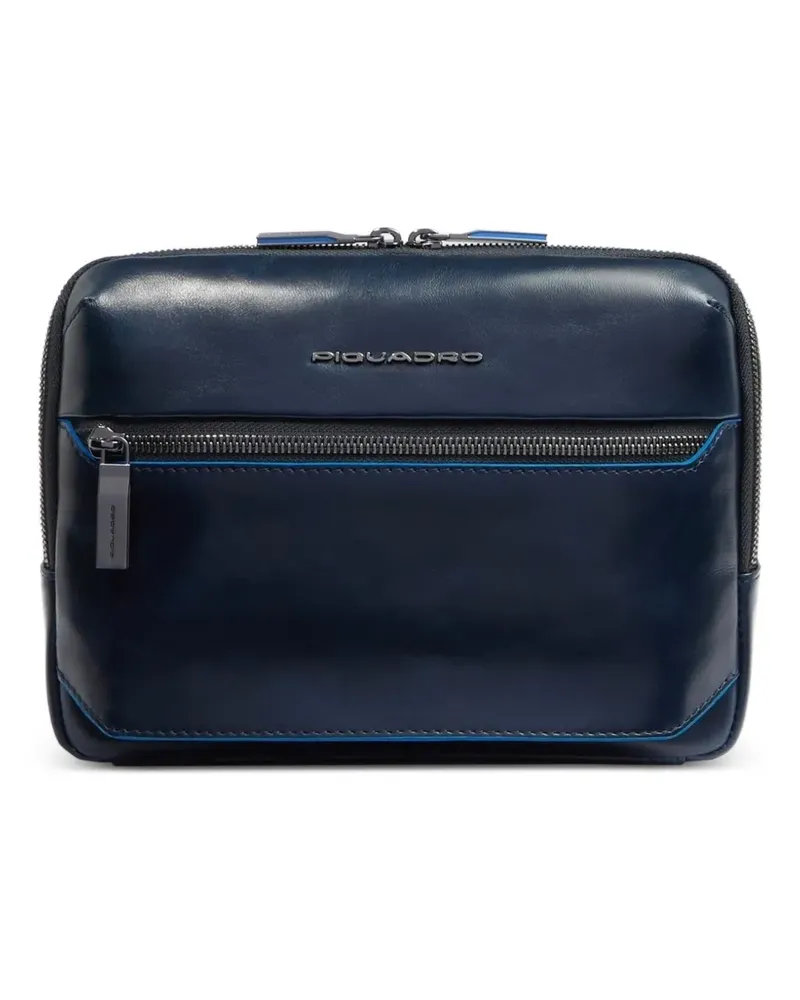 Piquadro leather crossbody bag - Blau Blau